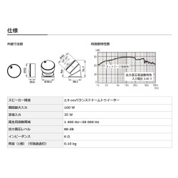 (C-AV-TUT) Carrozzeria (Pioneer) 高解析度高音喇叭 [‎TS-T440II]