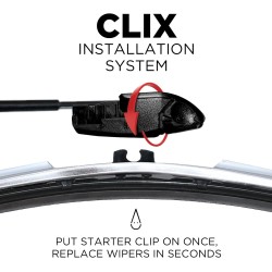 (CC-WB) AutoTex Clix Chrome Collection Wiper Blade, Silver [‎AutoTex-CC-CH]