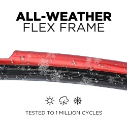 (CC-WB) AutoTex Clix Chrome Collection Wiper Blade, Red [‎AutoTex-CC-RD]