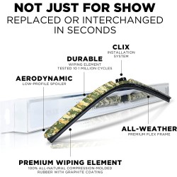 (CC-WB) AutoTex Clix Injk Collection Wiper Blade, Camo [‎AutoTex-IN-Camo]