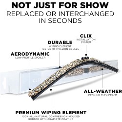 (CC-WB) AutoTex Clix Injk Collection Wiper Blade, Leopard [‎AutoTex-IN-Leopard]