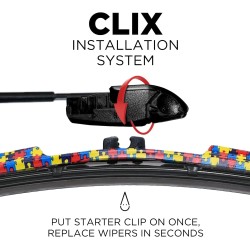 (CC-WB) AutoTex Clix Injk Collection Wiper Blade, Puzzle [‎AutoTex-IN-Puzzle]