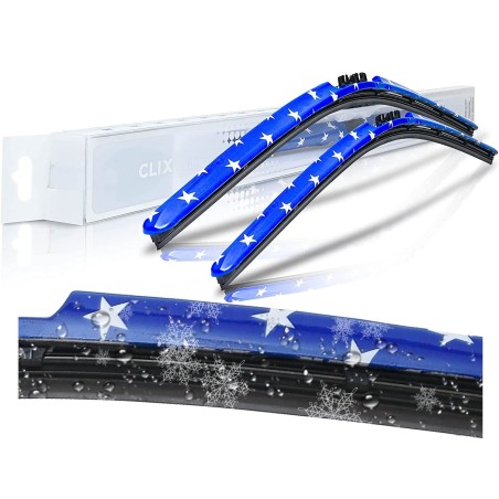 (CC-WB) AutoTex Clix Injk Collection Wiper Blade, Stars [‎AutoTex-IN-Stars]