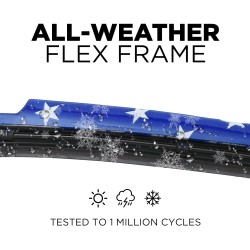 (CC-WB) AutoTex Clix Injk Collection Wiper Blade, Stars [‎AutoTex-IN-Stars]