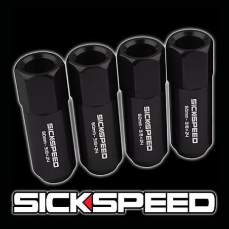 (CC-WRLN) Sickspeed 60Mm Aluminum Extended Lug Nuts [SP60M-BK]