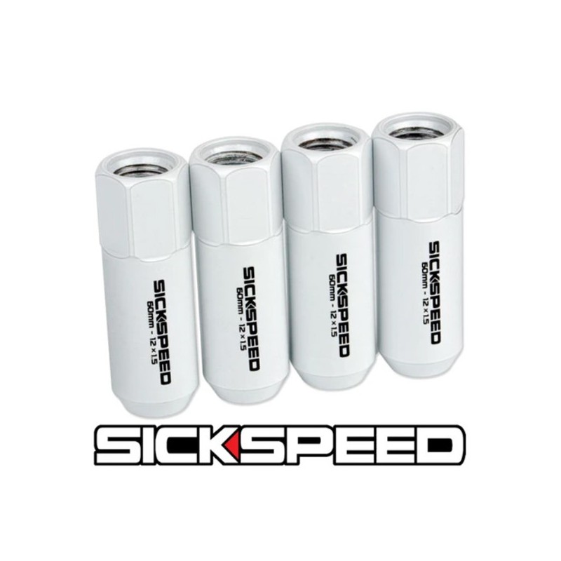 (CC-WRLN) Sickspeed 60Mm Aluminum Extended Lug Nuts [SP60M-WH]