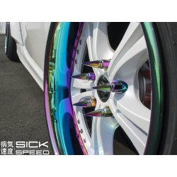 (CC-WRLN) Sickspeed 60Mm Spiked Aluminum Extended Lug Nuts [SP60MS-24K]