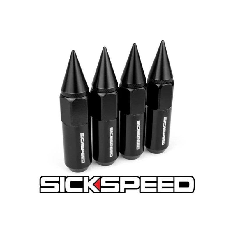 (CC-WRLN) Sickspeed 60Mm Spiked Aluminum Extended Lug Nuts [SP60MS-BK]