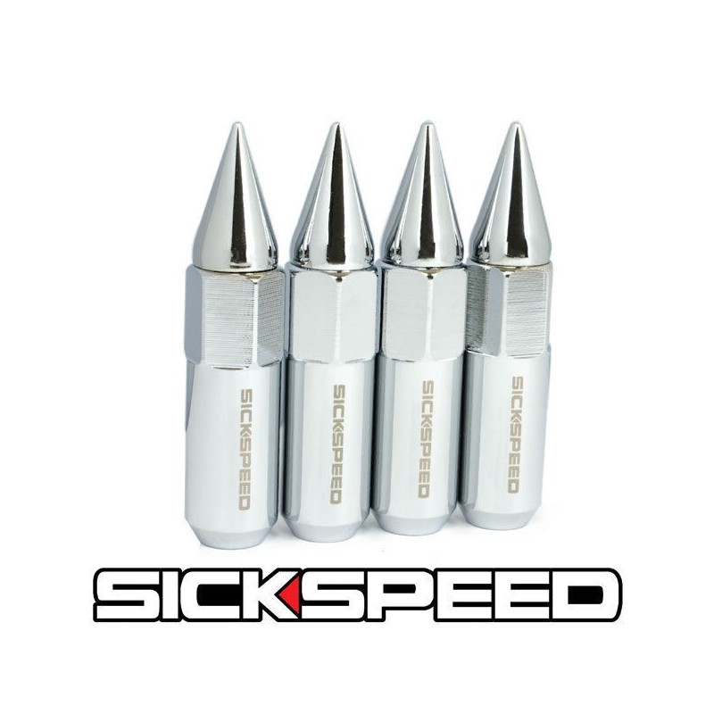 (CC-WRLN) Sickspeed 60Mm Spiked Aluminum Extended Lug Nuts [SP60MS-CH]