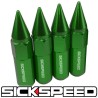 (CC-WRLN) Sickspeed 60Mm Spiked Aluminum Extended Lug Nuts [SP60MS-GN]