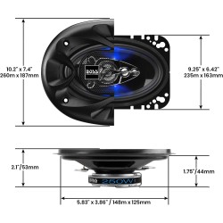 (C-AV-SP) BOSS Audio Systems LED Full Range 4” x 6” 汽車喇叭 (一套2件) [BE464]