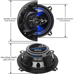 (C-AV-SP) BOSS Audio Systems LED Full Range 5.25” Car Stereo Speakers (Set of 2) [BE524]