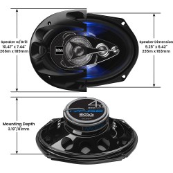 (C-AV-SP) BOSS Audio Systems LED Full Range 6” x 9” 汽車喇叭 (一套2件) [‎BE694]