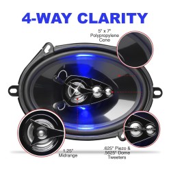 (C-AV-SP) BOSS Audio Systems LED Full Range 5” x 7” 汽車喇叭 (一套2件) [‎BE5768]